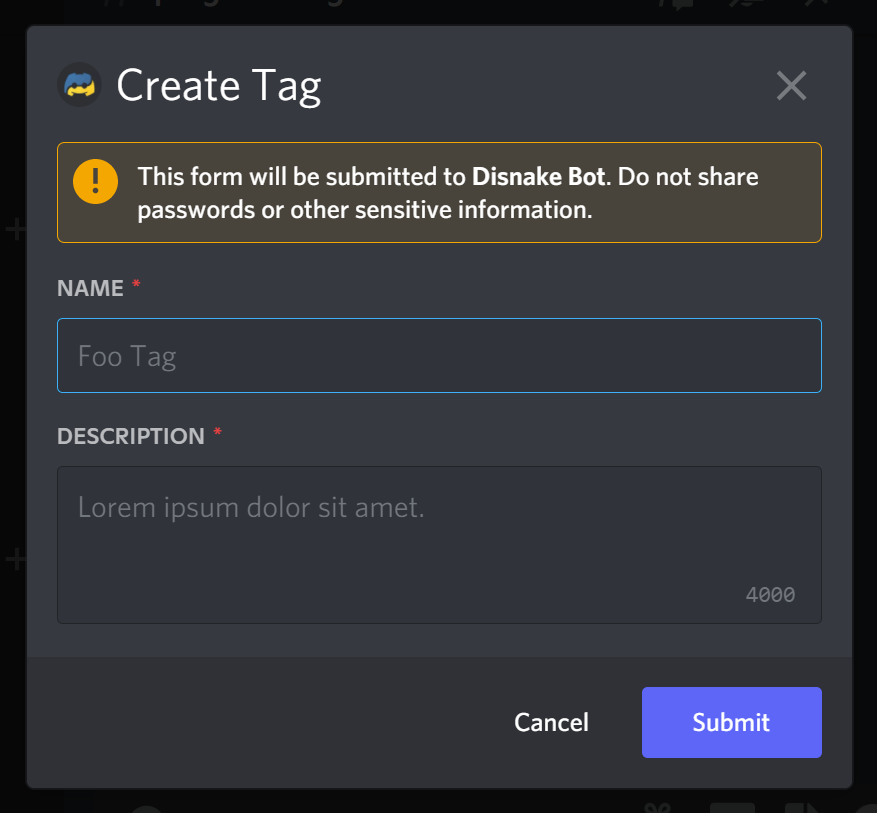 Modal preview